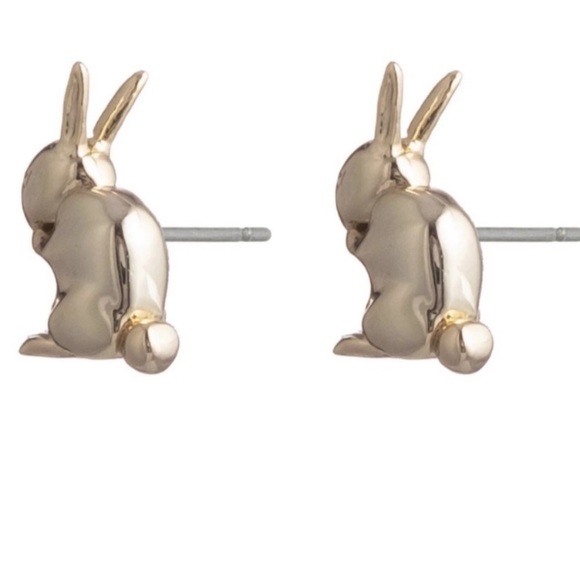 Alexis Bittar New Gold Hare Bunny Sculpted Woodland Animals Small Stud Earrings - Picture 8 of 16